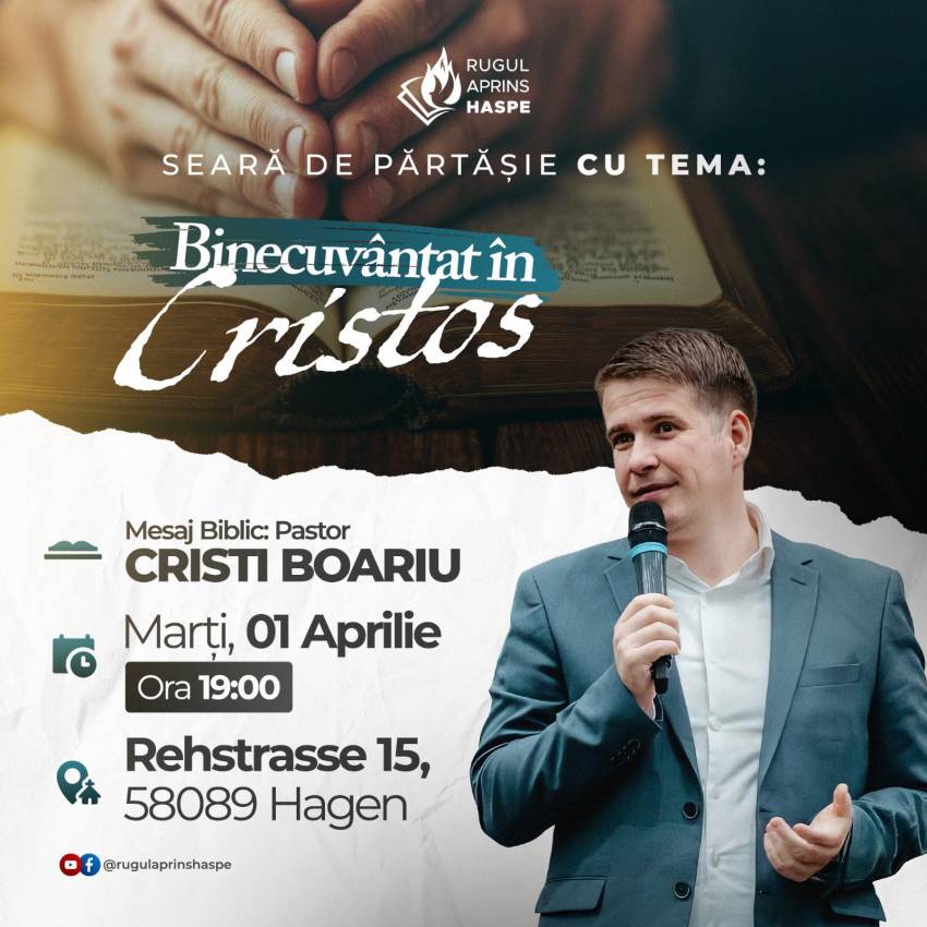 Cristi Boariu la Biserica Rugul Aprins Haspe