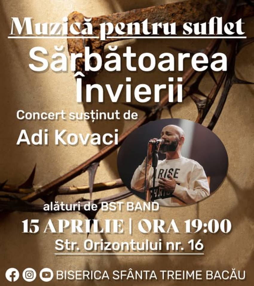 Concert Adi Kovaci la Biserica Sfânta Treime Bacău