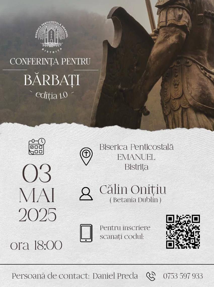 Conferință pentru bărbați la Biserica Emanuel Bistrița