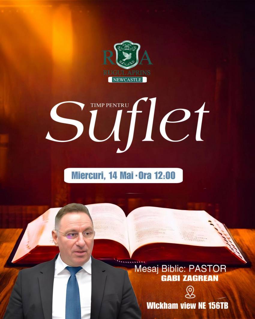 Gabi Zăgrean la Biserica Rugul Aprins Newcastle