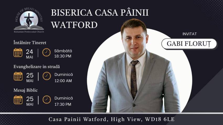 Gabi Floruț la Biserica Casa Pâinii Watford