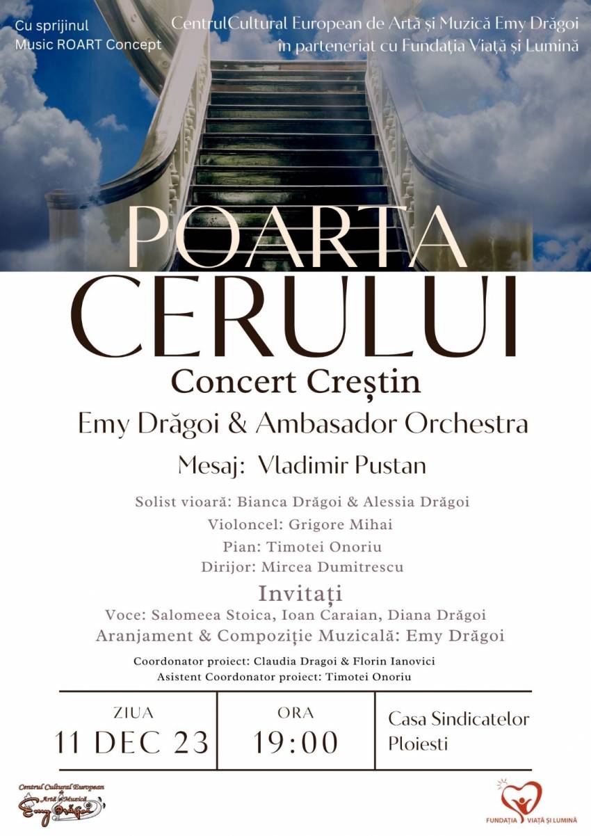 Concert Creștin Emy Drăgoi & Ambasador Orchestra la Casa Sindicatelor Ploiești ◉ Mesaj: Vladimir Pustan