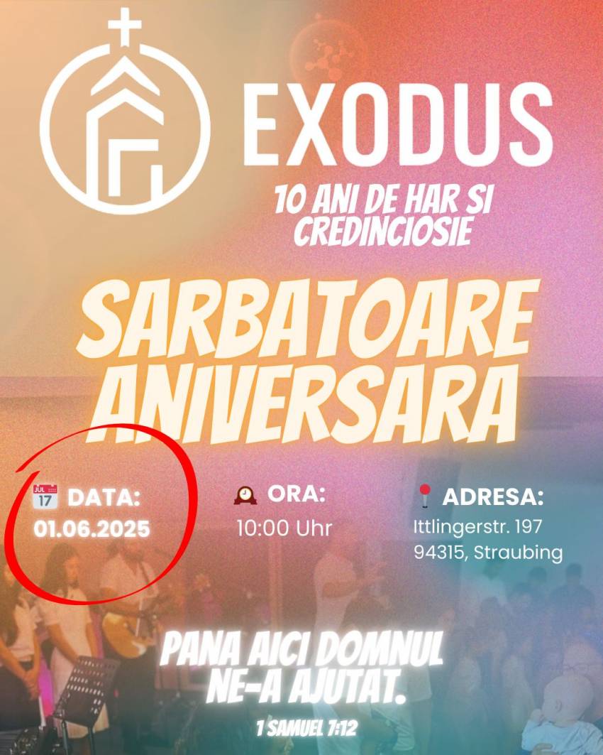 Aniversare 10 ani la Biserica Exodus Straubing