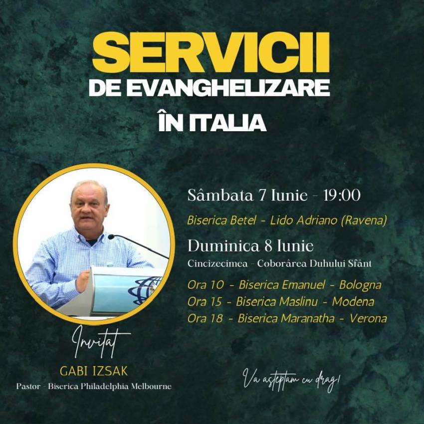 Evanghelizare cu Gabi Izsak în Italia