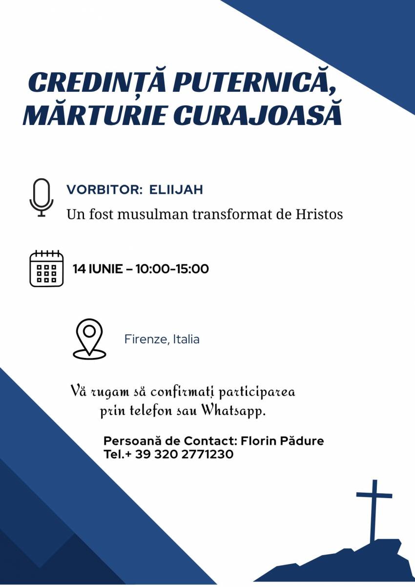 Seminar despre doctrină biblică, apologetică și mărturie despre Hristos la Firenze