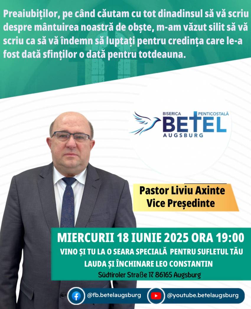 Liviu Axinte la Biserica Betel Augsburg