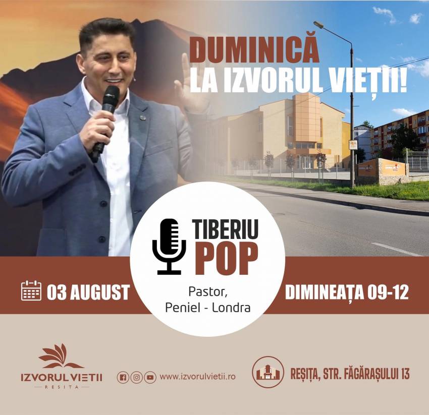Tiberiu Pop la Biserica Izvorul Vieții Reșița