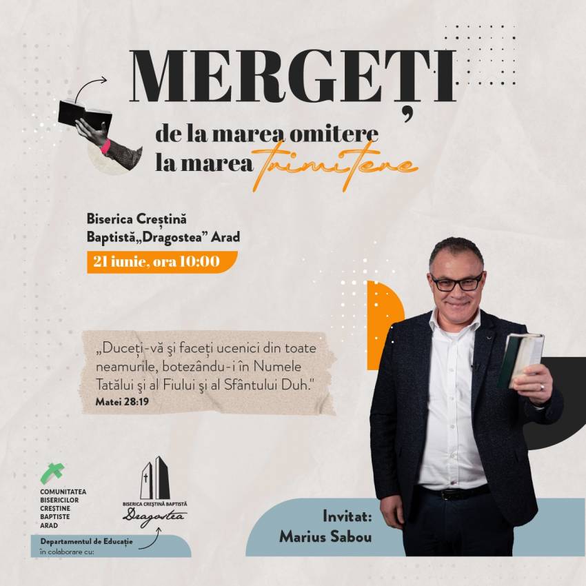 Conferință cu Marius Sabou la Biserica Dragostea Arad