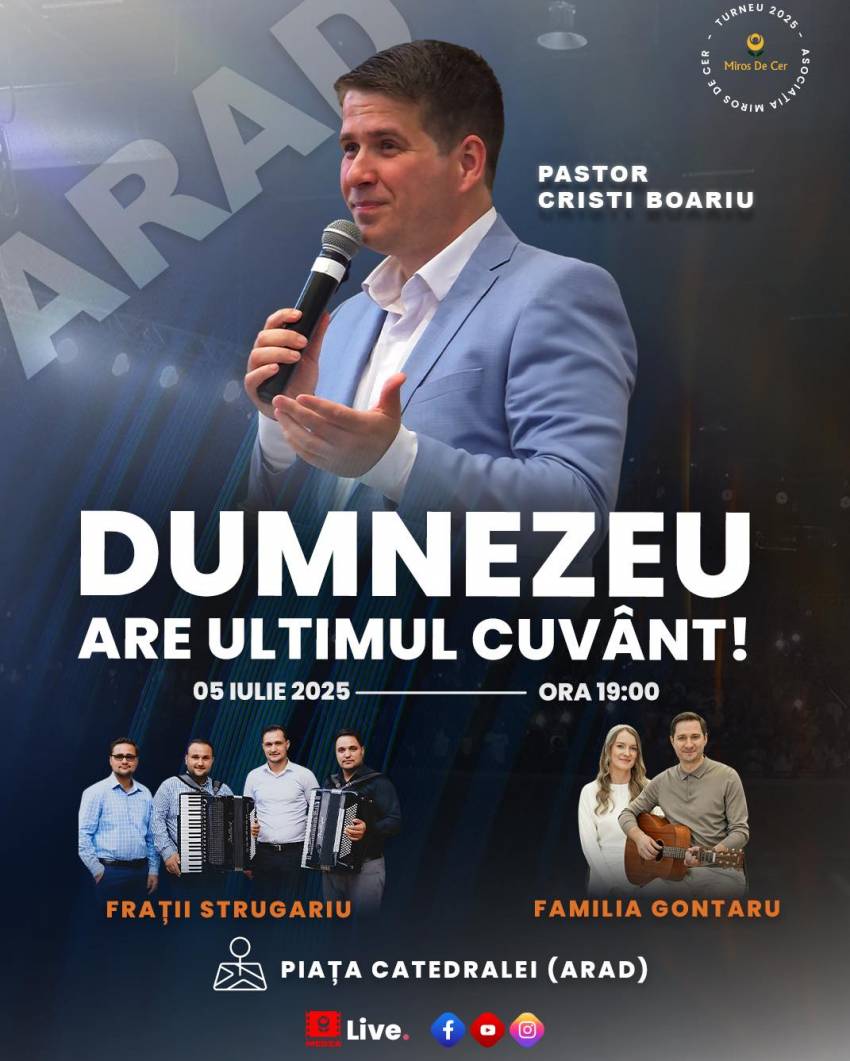 Evanghelizare cu Cristi Boariu în Piața Catedralei Arad