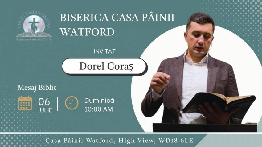 Dorel Coraș la Biserica Casa Pâinii Watford