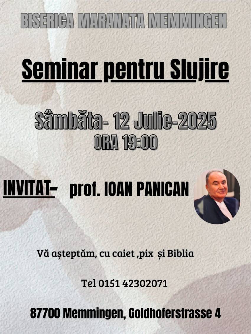 Seminar cu Ioan Panican la Biserica Maranata Memmingen