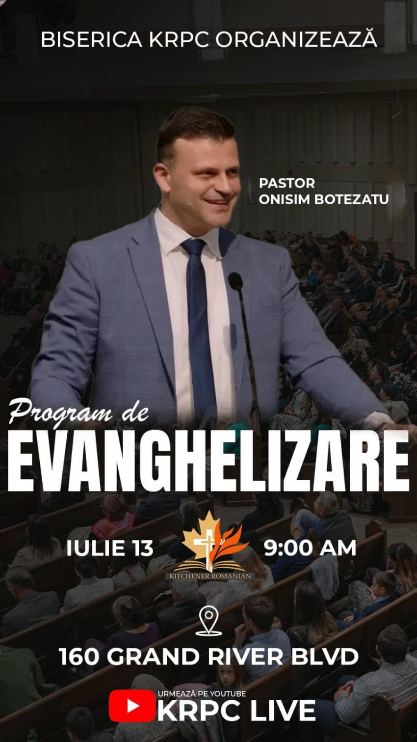 Onisim Botezatu la Kitchener Romanian Pentecostal Church of God