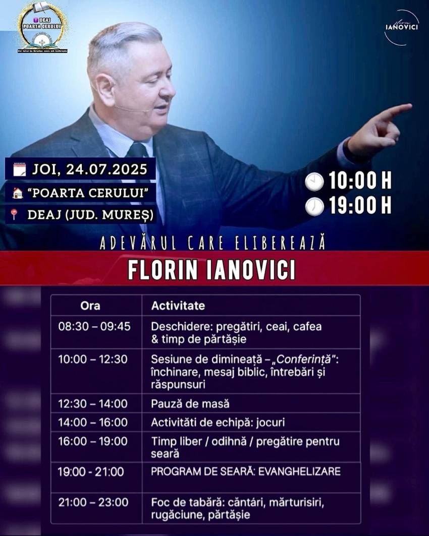Florin Ianovici la Biserica Poarta Cerului Deaj