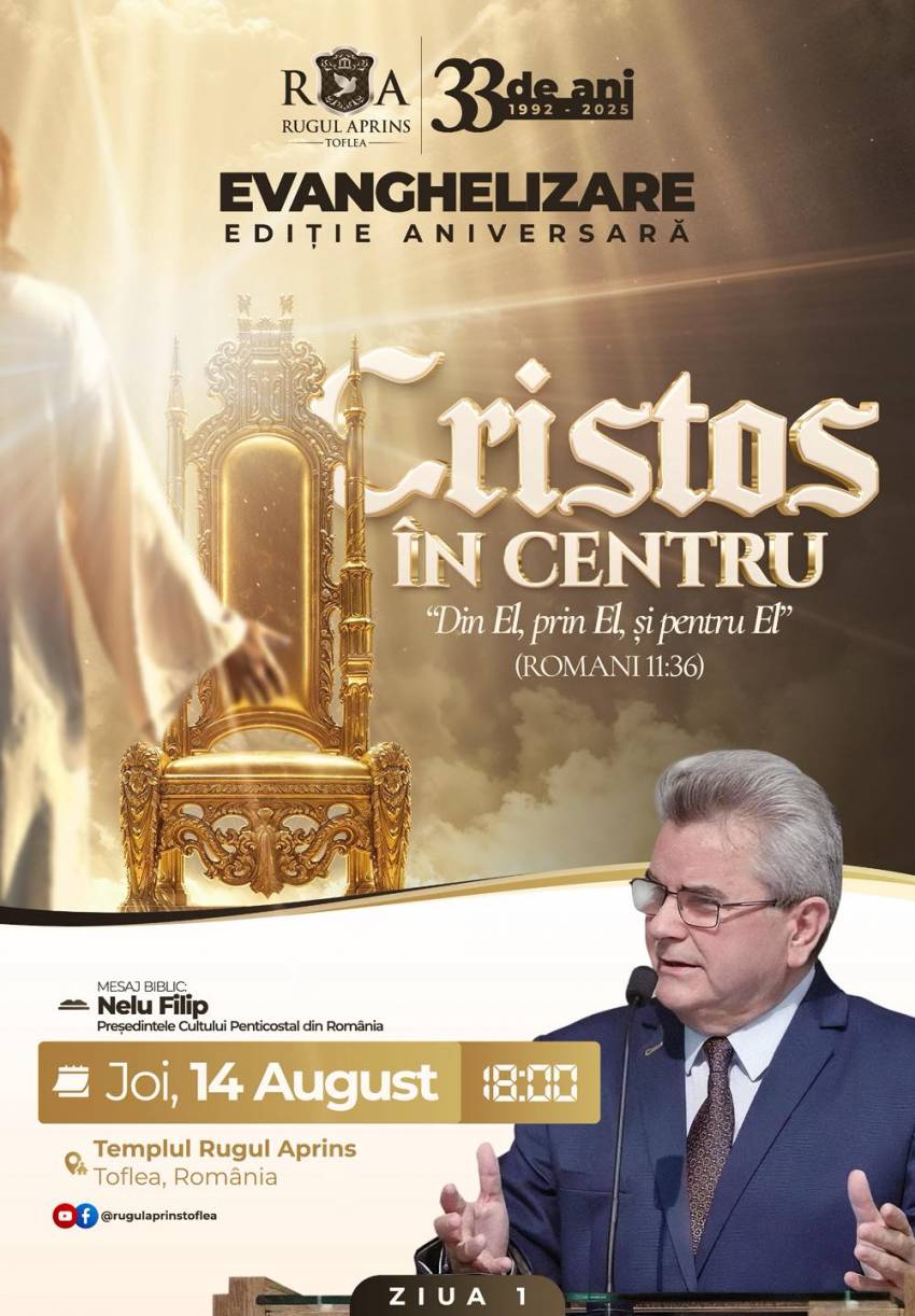 Aniversare 33 de ani la Biserica Rugul Aprins Toflea