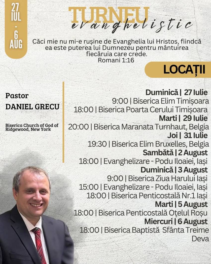 Daniel Grecu - Turneu evanghelistic