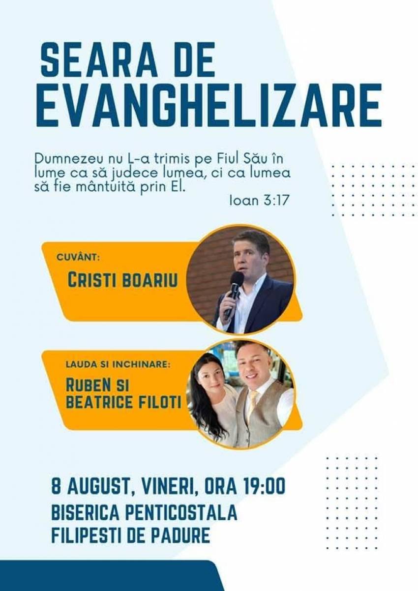Cristi Boariu la Biserica Penticostală Filipeștii de Pădure