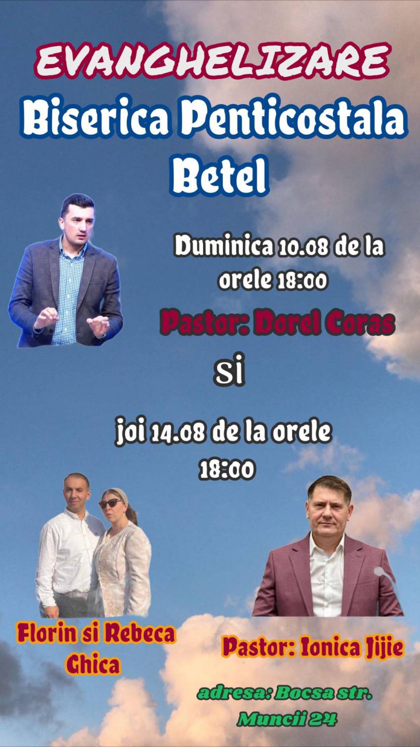 Seri de evanghelizare la Biserica Betel Bocșa