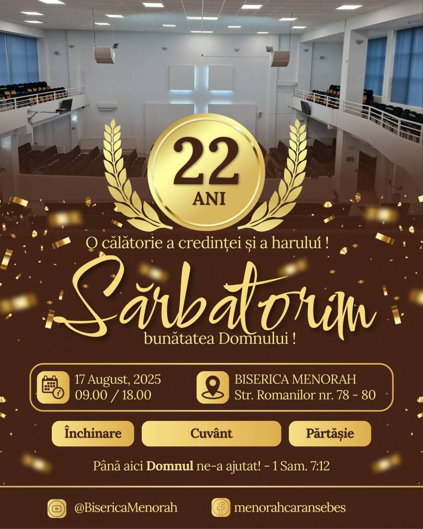 Aniversare 22 de ani la Biserica Menorah Caransebeș