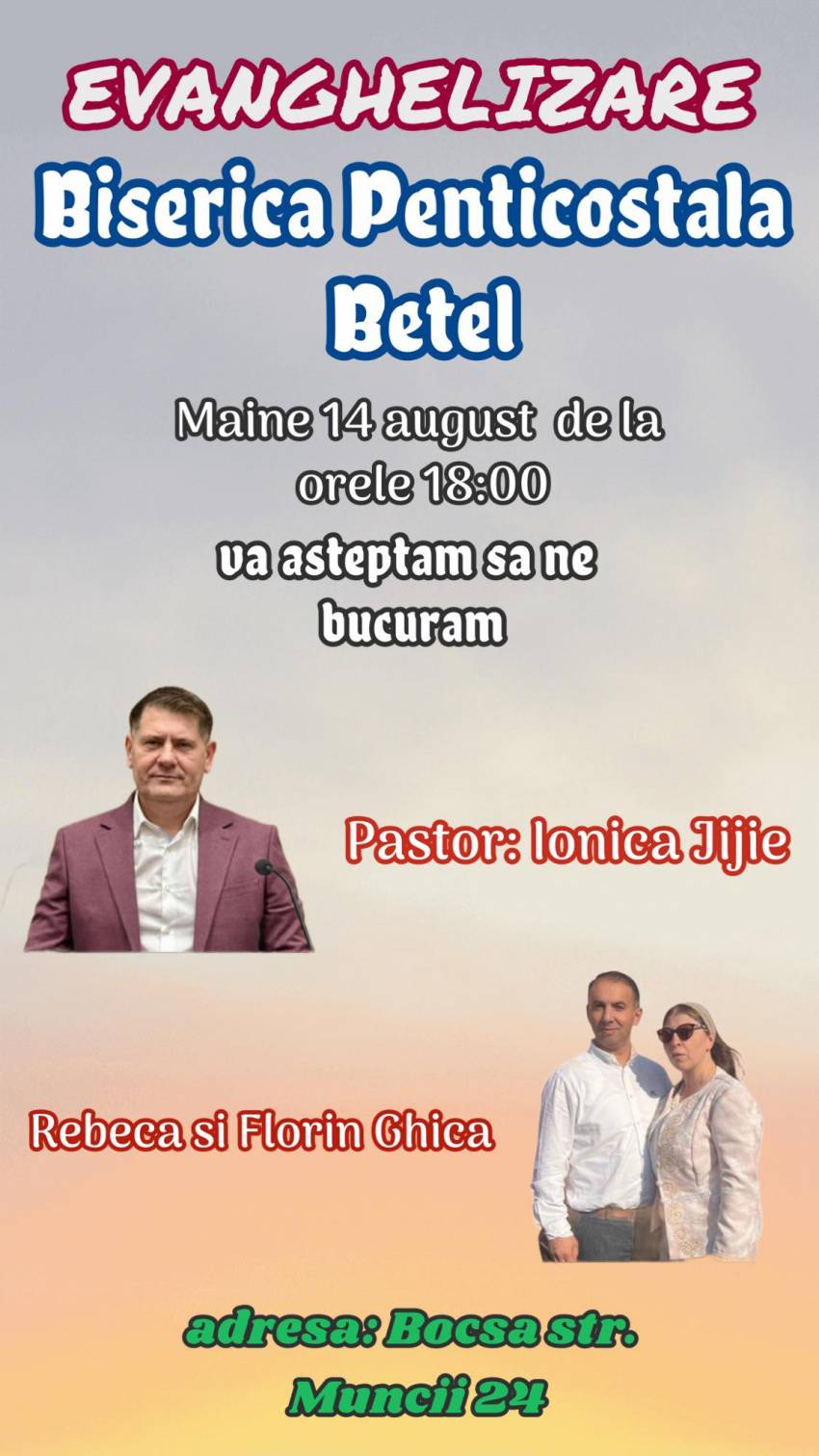 Ionică Jijie la Biserica Betel Bocșa