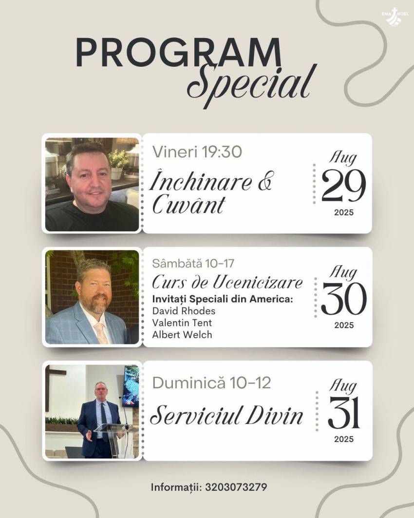  Weekend dedicat ucenicizării, închinării și vestirii Evangheliei la Biserica Emanuel Forli