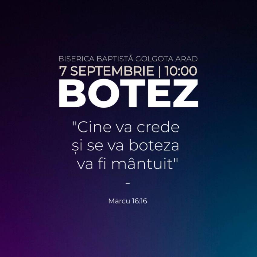 Botez la Biserica Golgota Arad