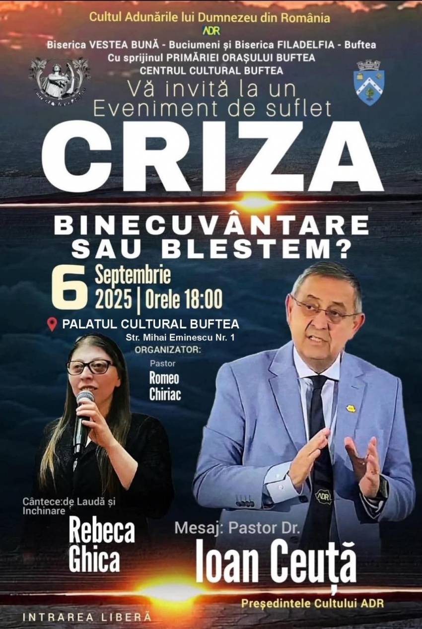 Eveniment evanghelistic la Palatul Cultural Buftea