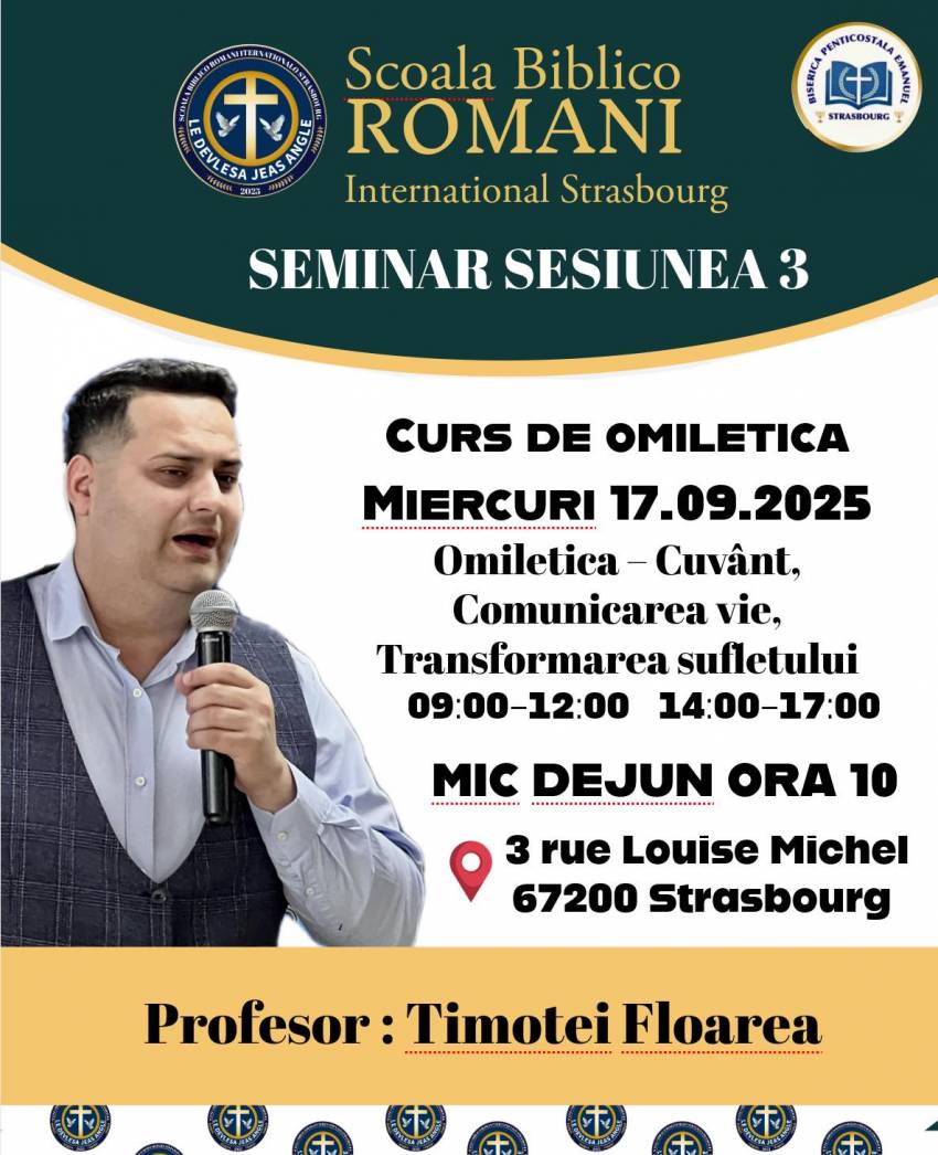 Seminarul cu Timotei Floarea la Școala biblică a Romilor Strasbourg