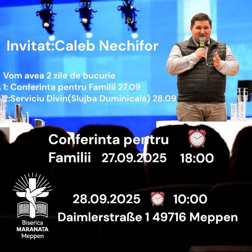 Conferință pentru familii cu Caleb Nechifor la Biserica Maranata Meppen