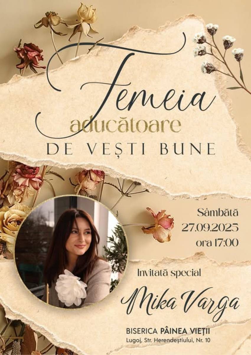Conferință pentru femei cu Mika Varga la Biserica Pâinea Vieții Lugoj