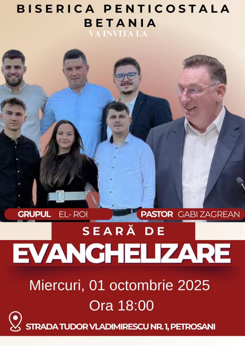 Gabi Zăgrean la Biserica Betania Petroșani