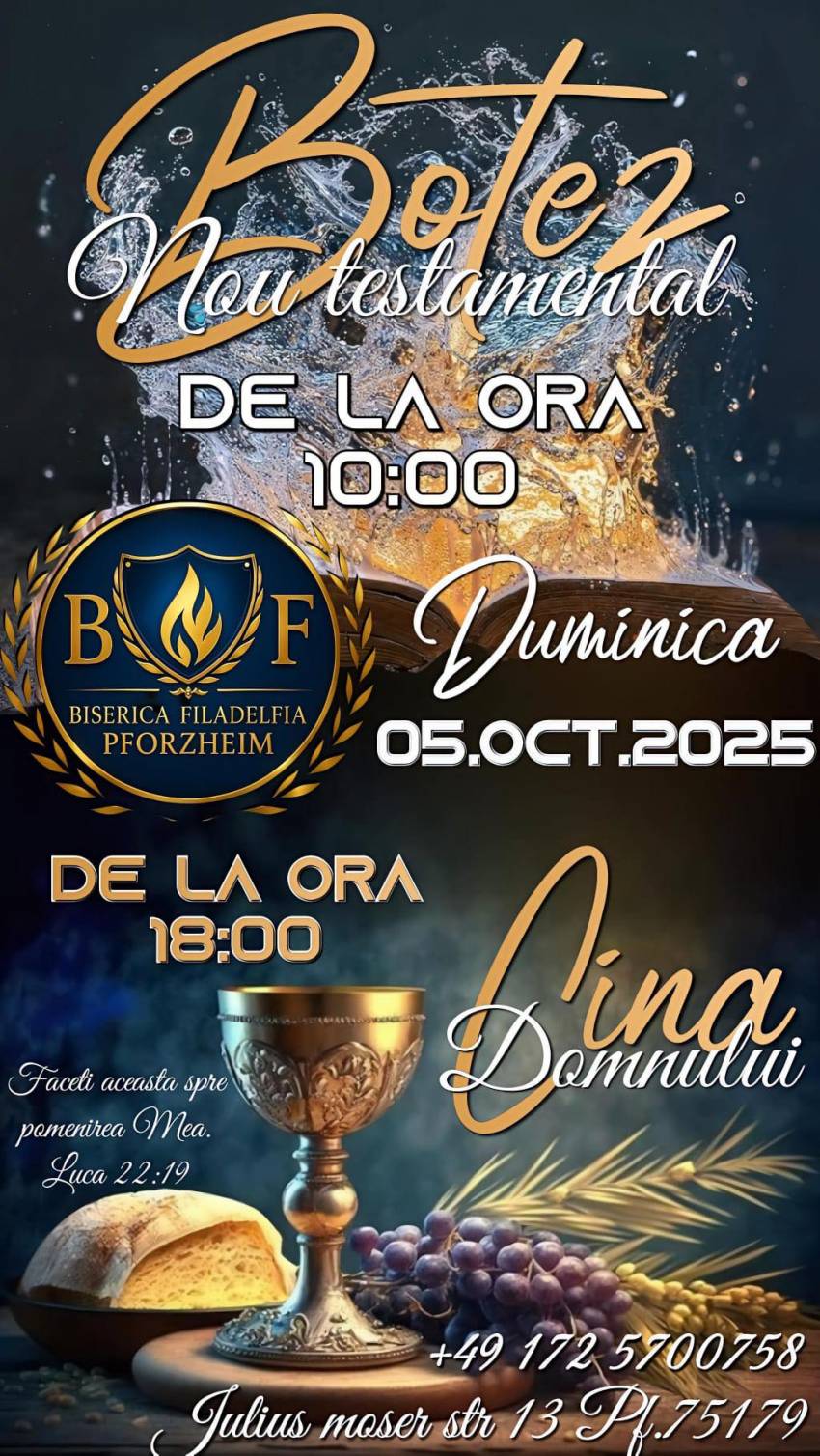 Botez la Biserica Filadelfia Pforzheim