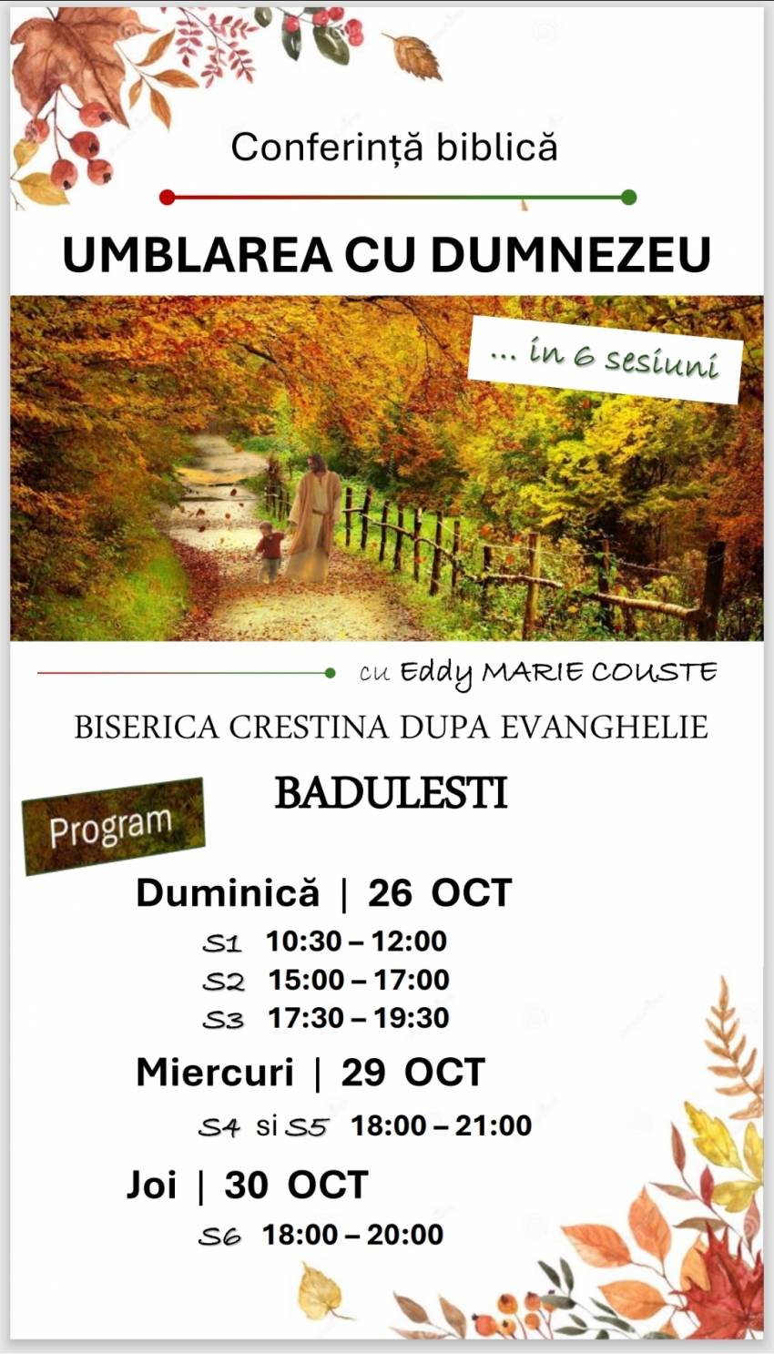 Conferință Biblică la Biserica Creștină după Evanghelie Bădulești