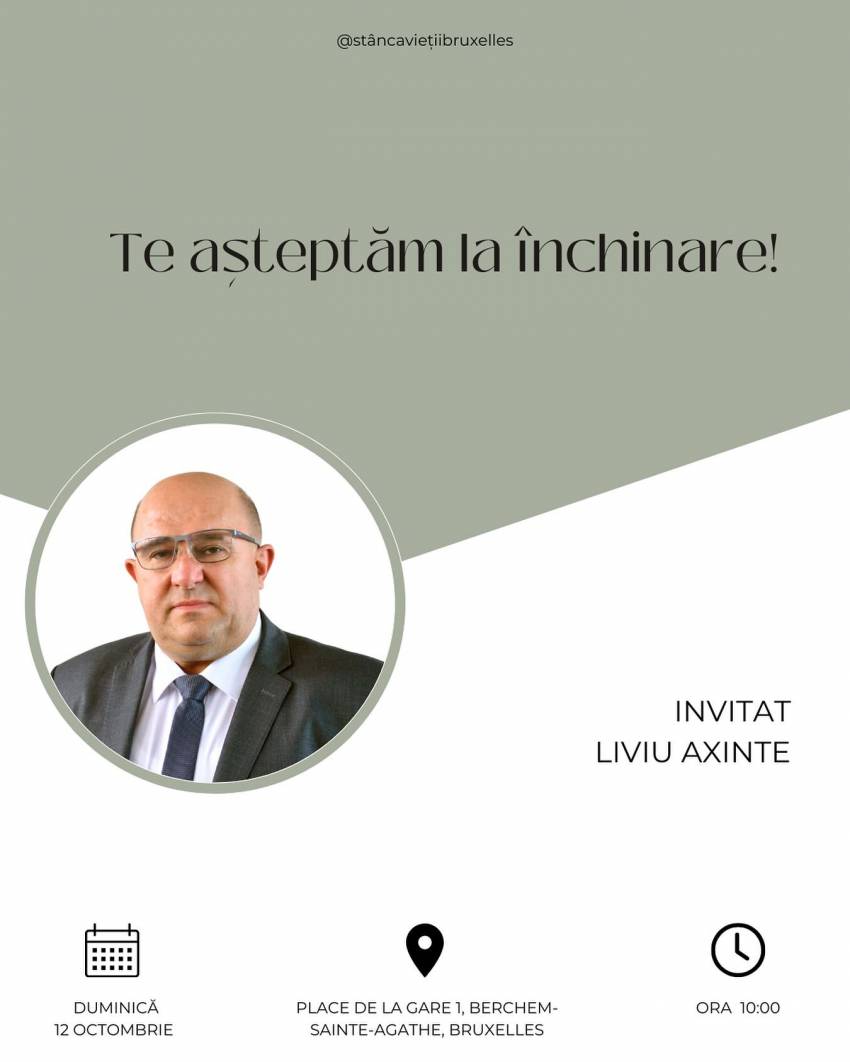 Liviu Axinte la Biserica Stânca Vieții Bruxelles