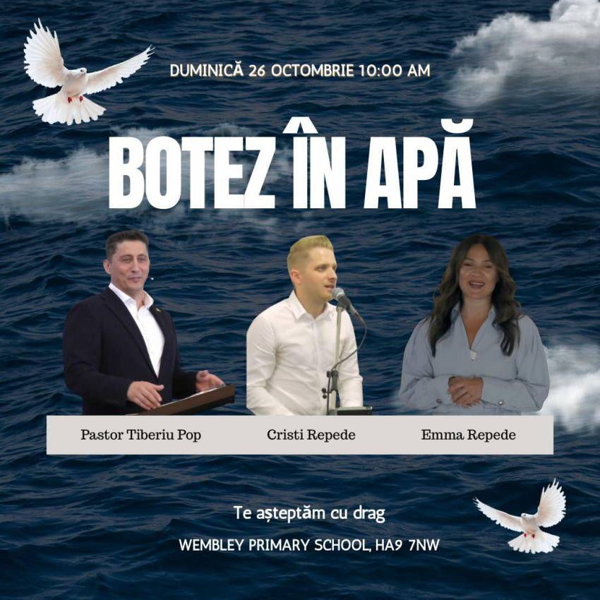 Botez la Biserica Peniel Londra