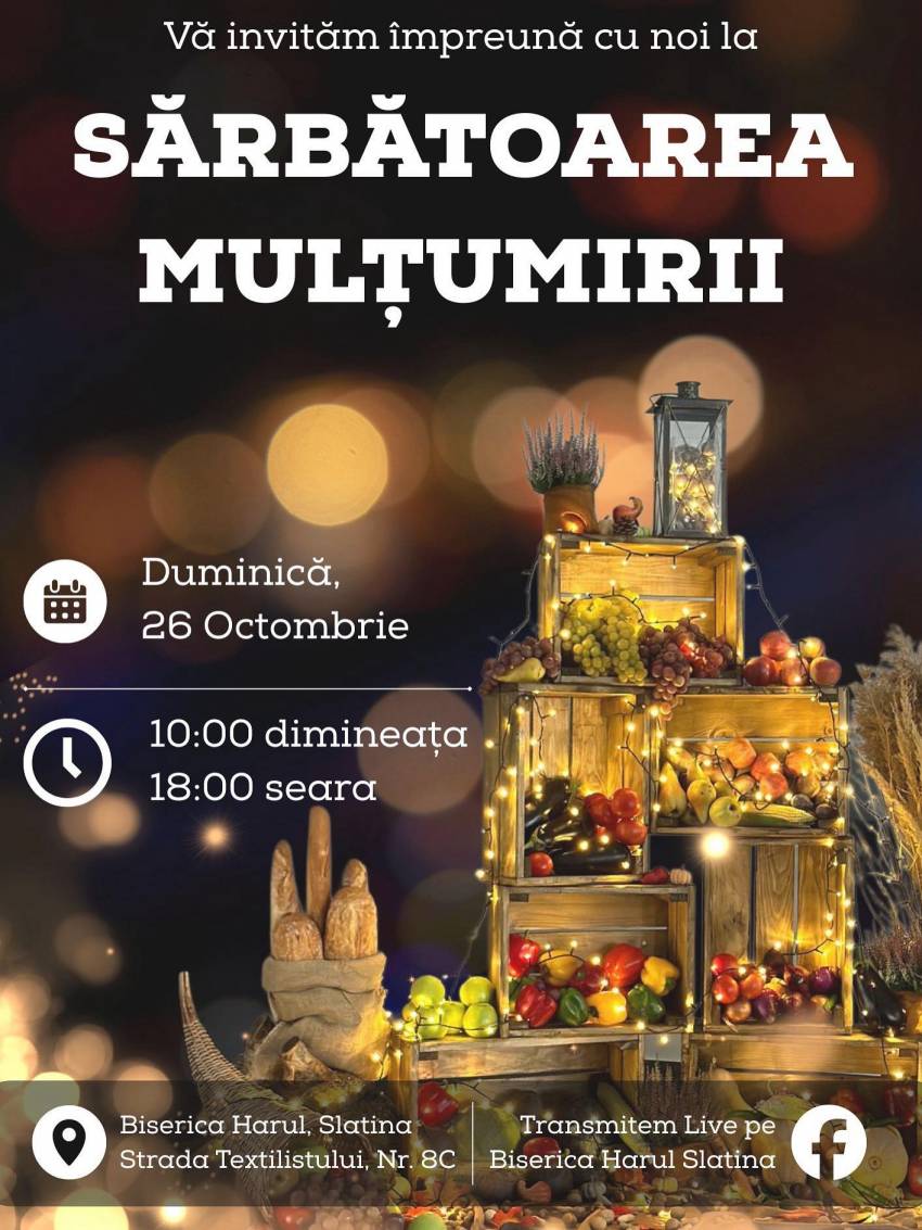 Sărbătoarea Mulțumirii la Biserica Harul Slatina