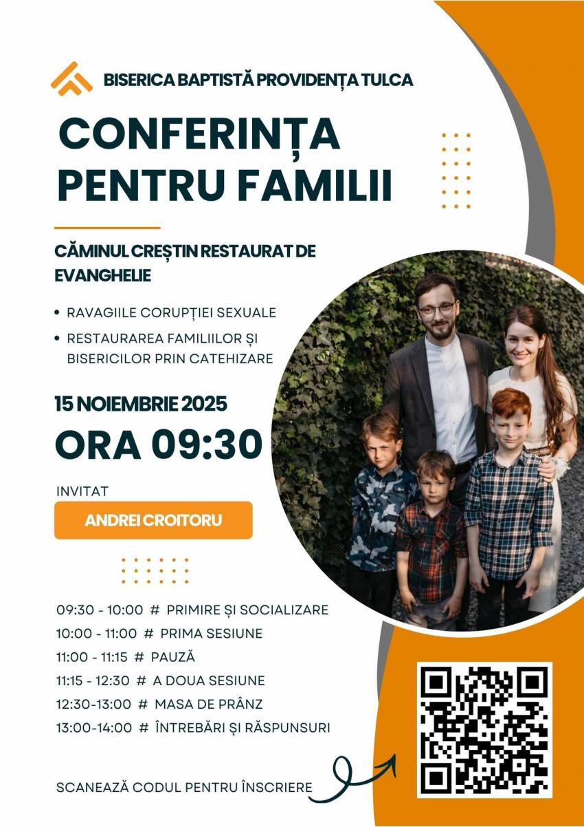 Conferință pentru familii la Biserica Providența Tulca