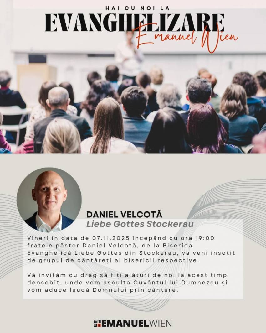 Daniel Velcotă la Biserică Baptistă Emanuel Viena