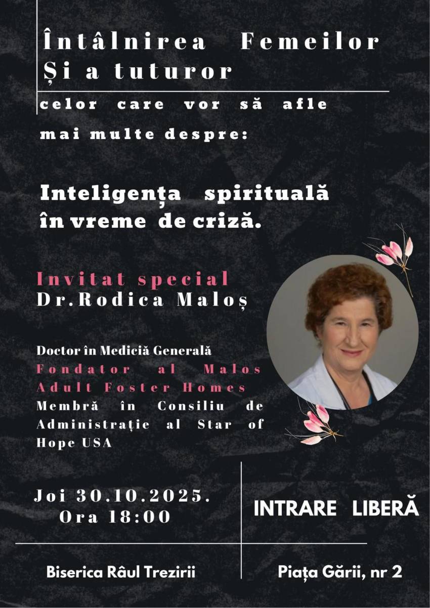Conferință pentru femei cu Rodica Maloș la Biserica Râul Trezirii Arad