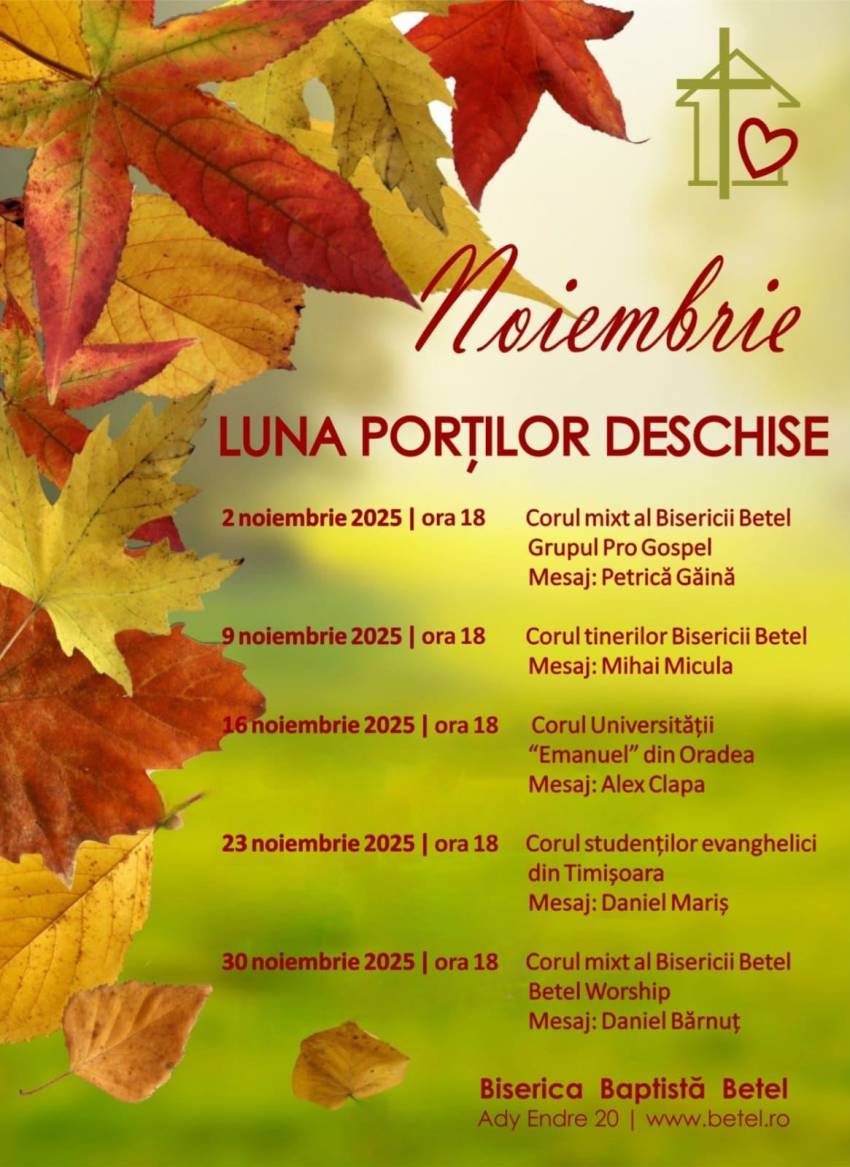 Luna Porților Deschise la Biserica Betel Timișoara