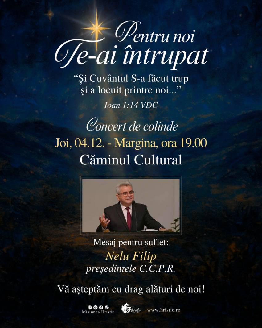 Concert de colinde la Căminul Cultural Margina, județul Timiș