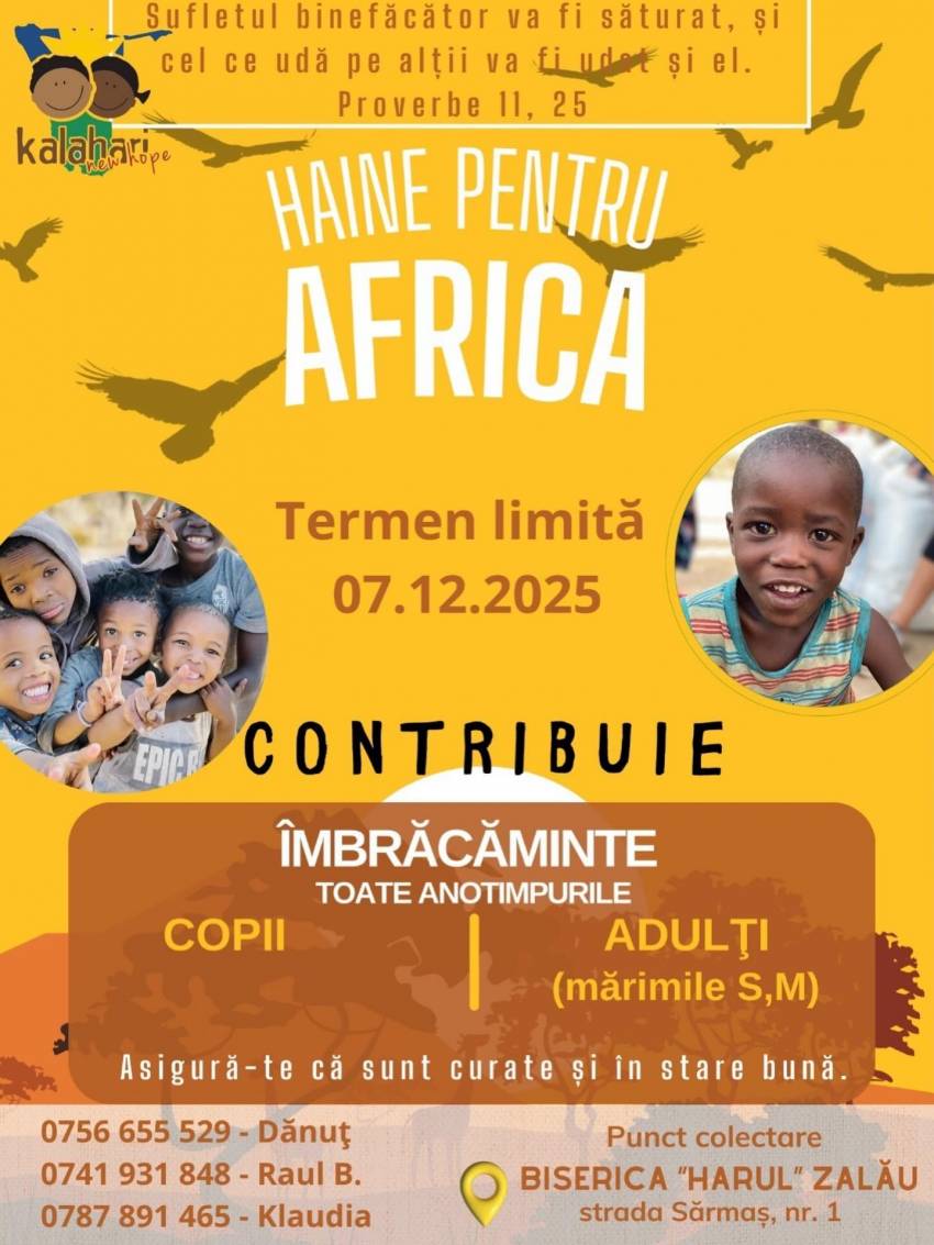 Haine pentru Africa – Împreună putem aduce speranță!  