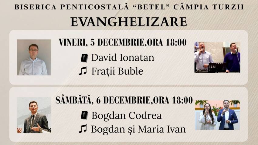 Seri de evanghelizare la Biserica Betel Câmpia-Turzii 