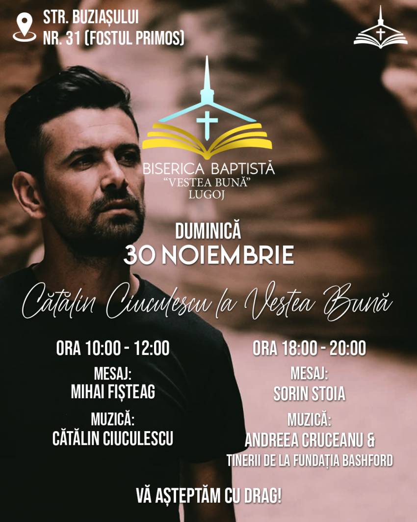 Cătălin Ciuculescu la Biserica Vestea Bună Lugoj