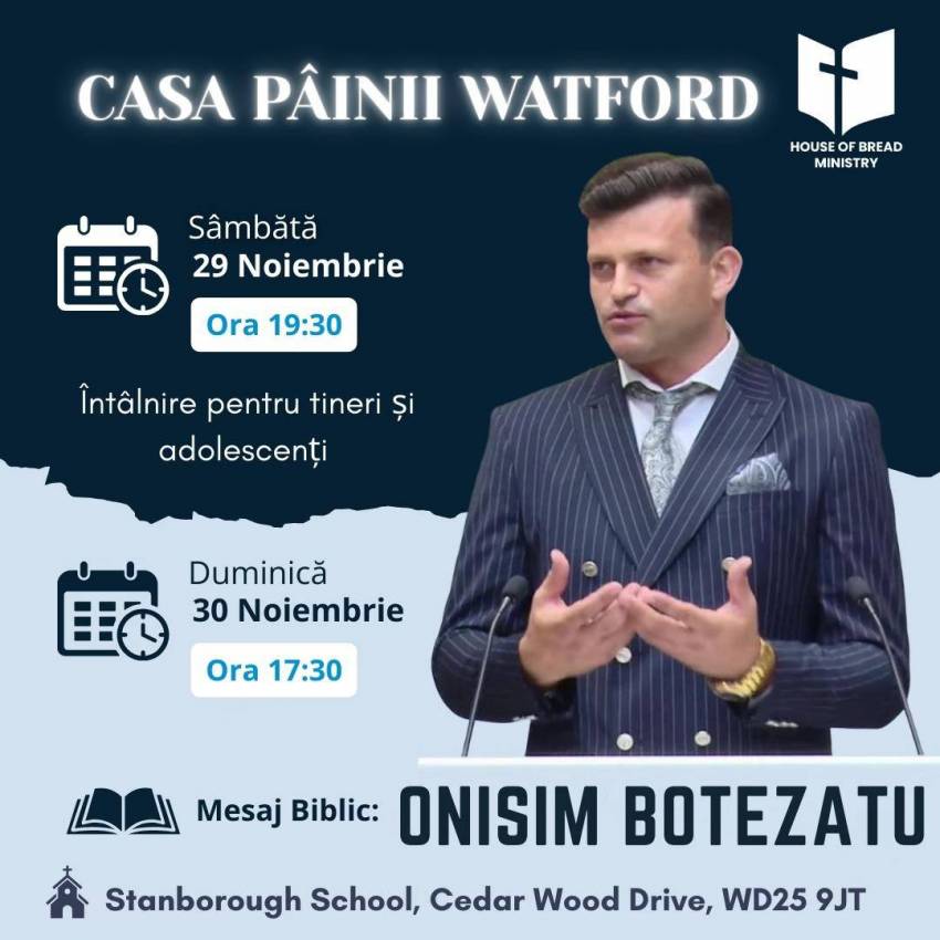 Onisim Botezatu la Biserica Casa Pâinii Watford