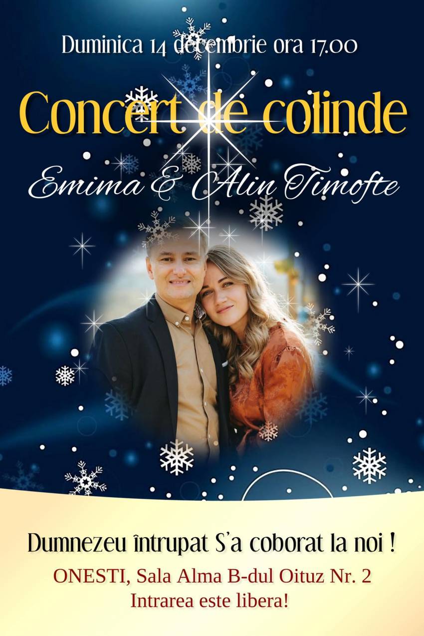 Concert de Crăciun la Sala Alma Oneşti