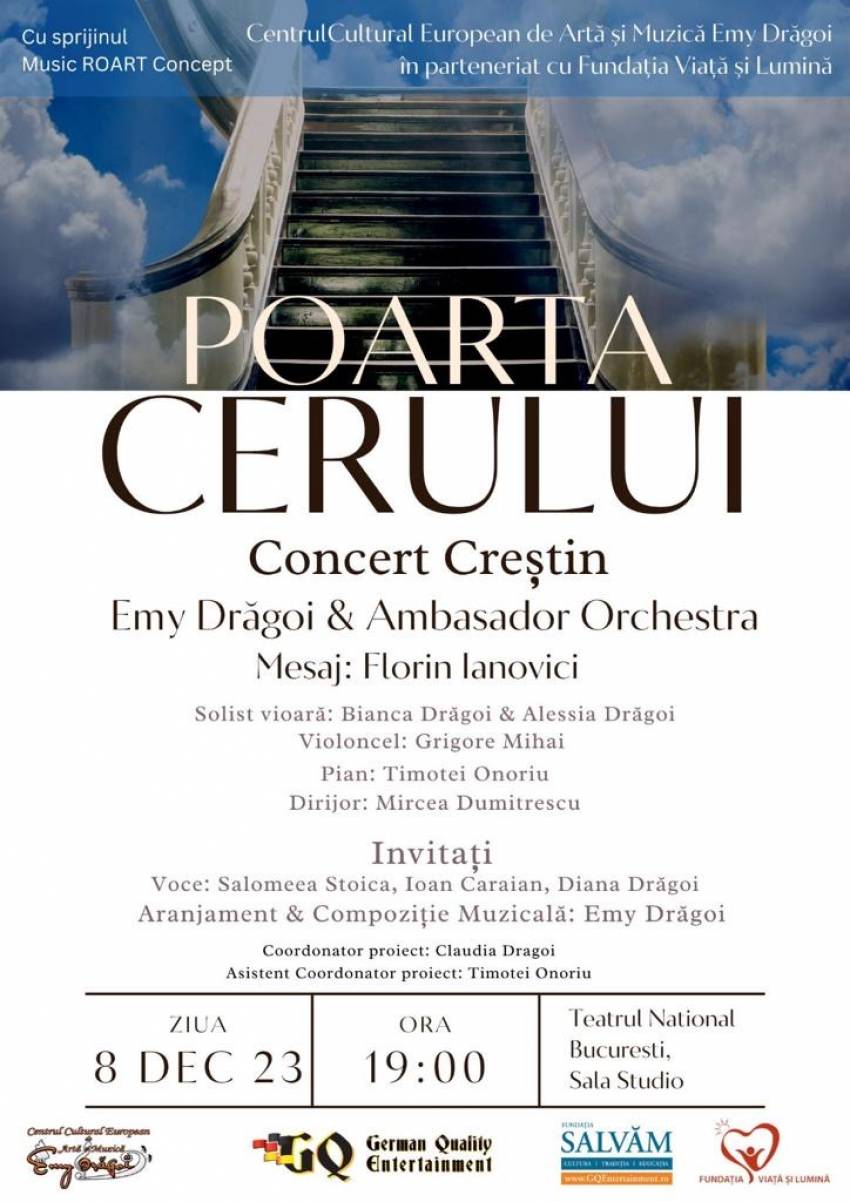 Concert Creștin Emy Drăgoi & Ambasador Orchestra la Teatrul Național București ◉ Mesaj: Florin Ianovici