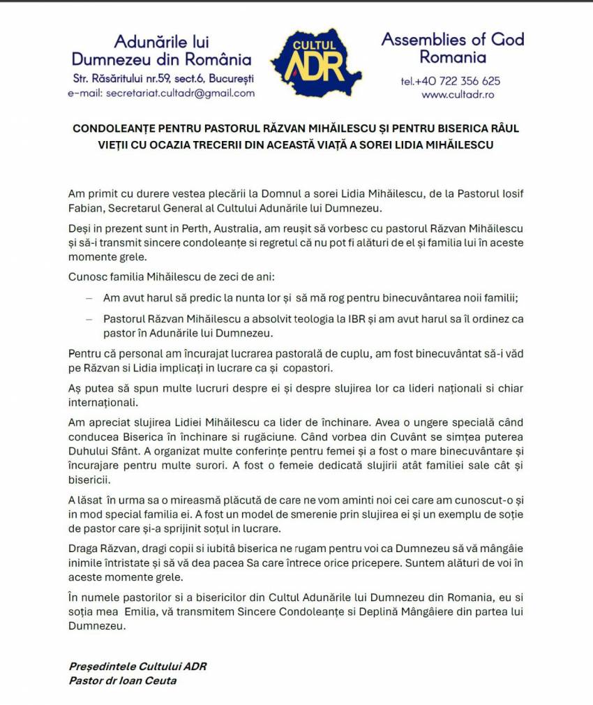 Ioan Ceuță ◉ Condoleanțe!