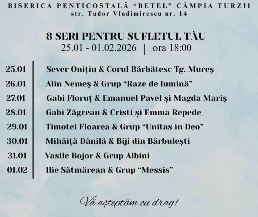 Seri de evanghelizare la Biserica Betel Câmpia Turzii