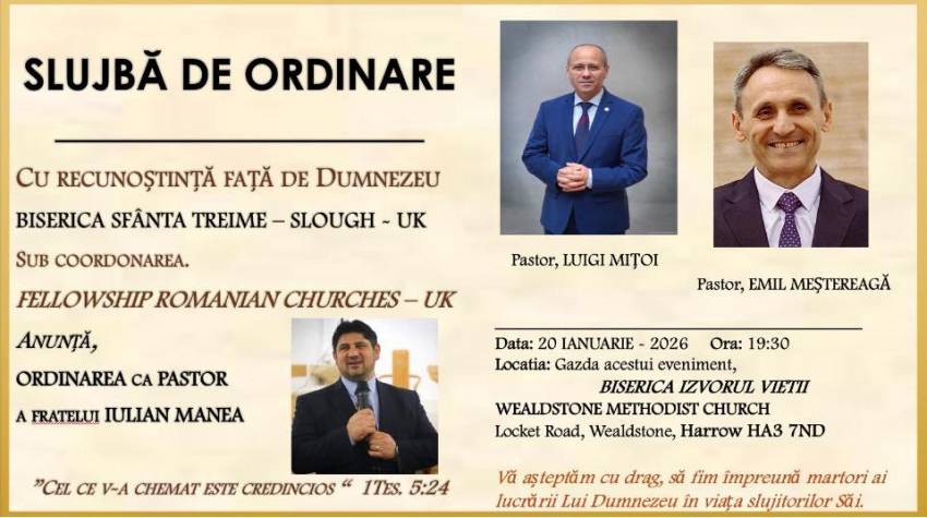 Slujbă de ordinare la Biserica Sfânta Treime Slough