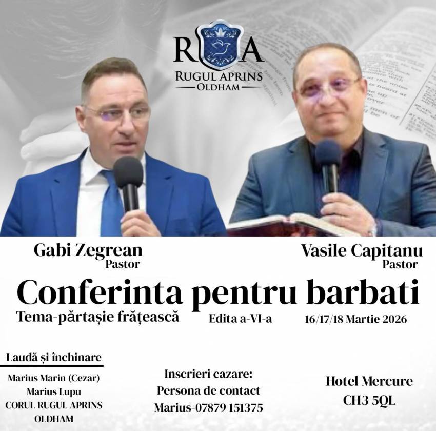 Conferință pentru bărbați la Biserica Rugul Aprins Oldham